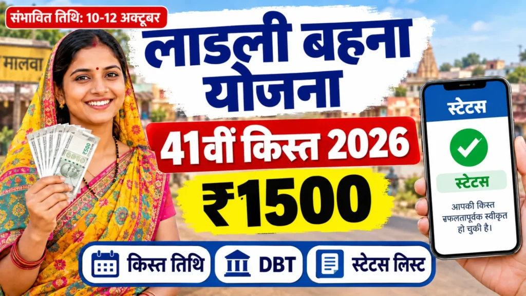 लाडली बहना योजना 41वीं किस्त 2026 की जानकारी, इंदौर की बहनों के लिए ₹1500 की किस्त