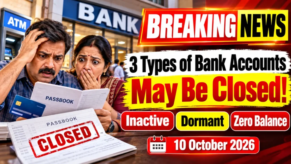 RBI new rules 2026: inactive, dormant and zero balance bank accounts that may be closed, for account holders in Indore